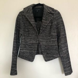 Banana Republic Camille peplum Black Ivory Blazer.